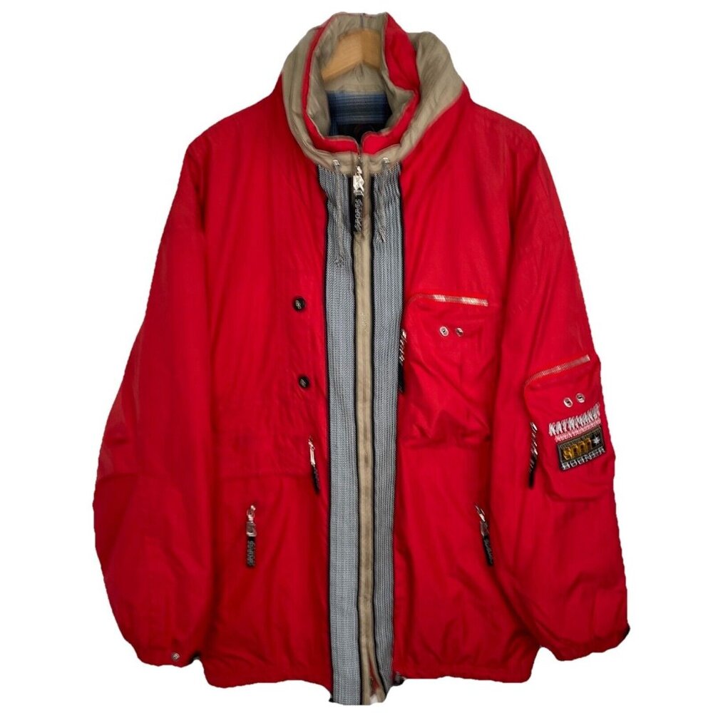 Vtg BOGNER Men's Kathmandu Jacket 2XL Red Winter Sports Coat Ski Snowboard